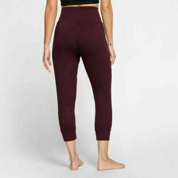 Nike Yoga CJ3827-681 Women Sz Medium  Flow Hyper 7/8 Pants Bottom Maroon Red $90 - Picture 6 of 12
